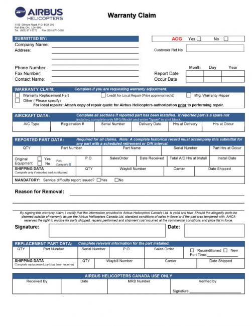 Documents & Forms | Airbus Helicopters Canada